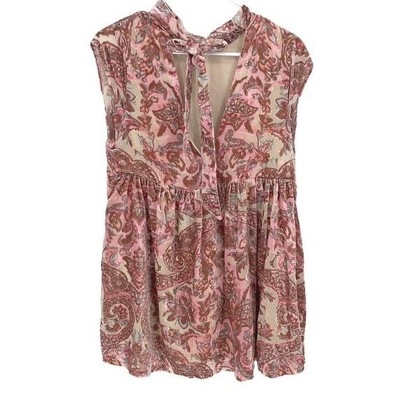 Free People Womens All the Time Velvet Babydoll Mini Dress Petal Combo Small NWT - Picture 7 of 13